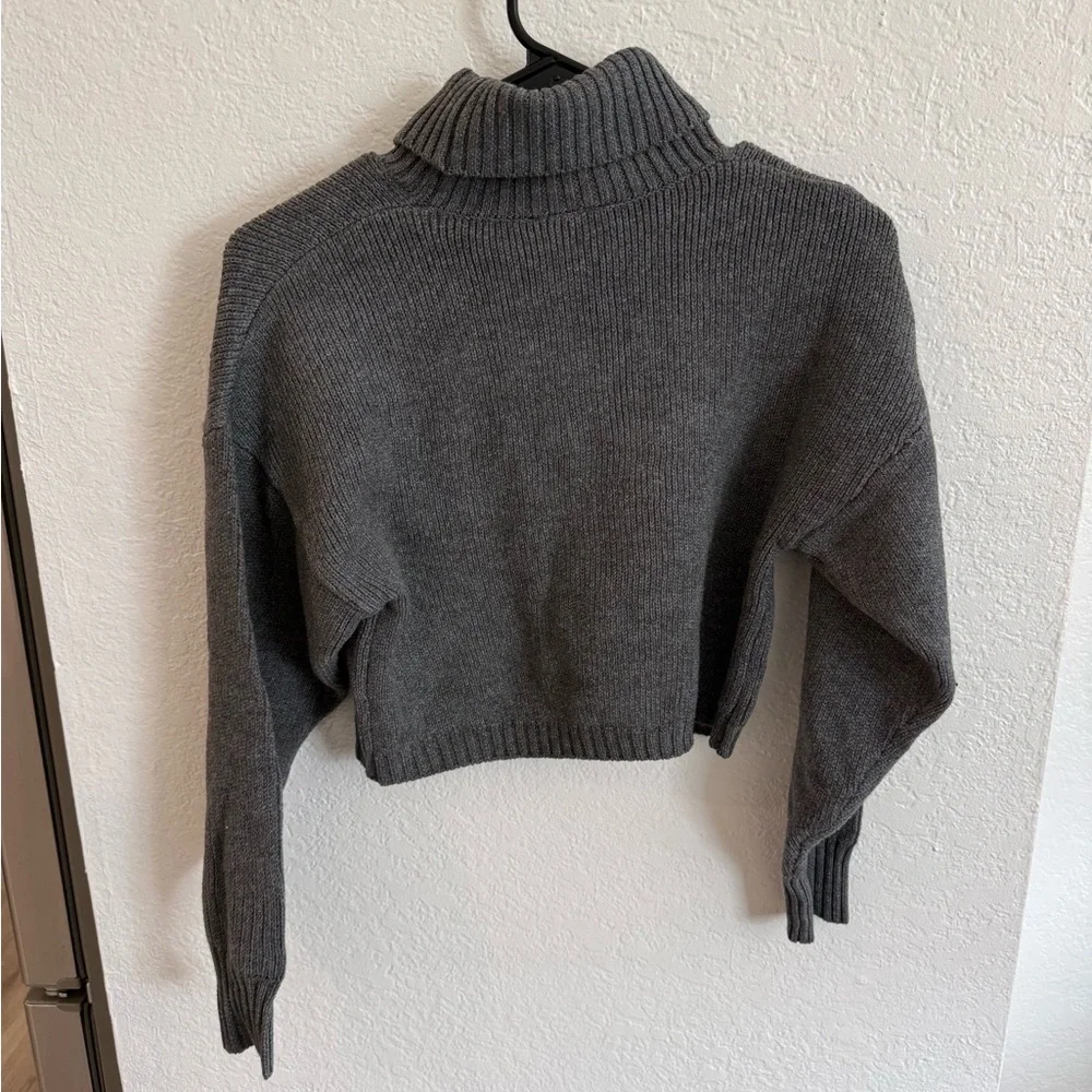 Vici Charcoal Turtleneck Sweater - Picture 3 of 4